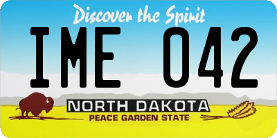 ND license plate IME042