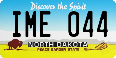 ND license plate IME044
