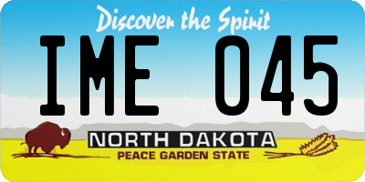 ND license plate IME045