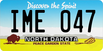 ND license plate IME047