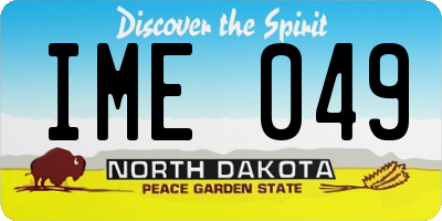 ND license plate IME049