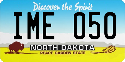 ND license plate IME050