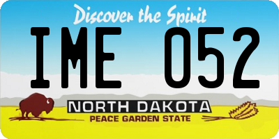 ND license plate IME052