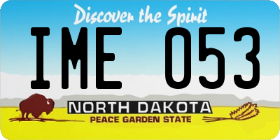 ND license plate IME053
