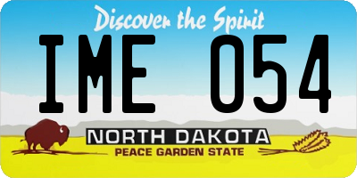 ND license plate IME054