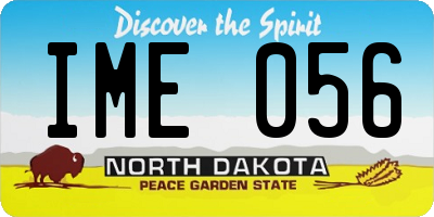 ND license plate IME056