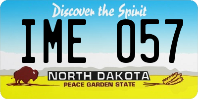 ND license plate IME057