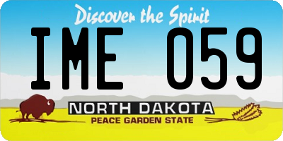 ND license plate IME059