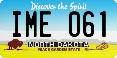 ND license plate IME061