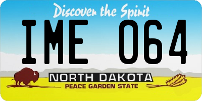 ND license plate IME064