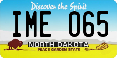 ND license plate IME065