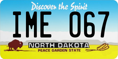 ND license plate IME067