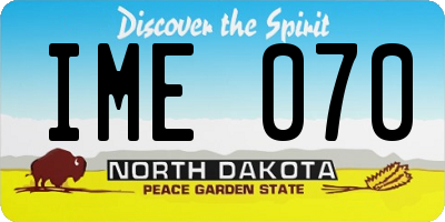 ND license plate IME070