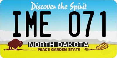 ND license plate IME071