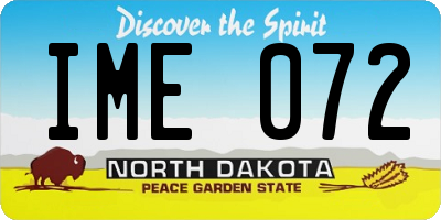 ND license plate IME072