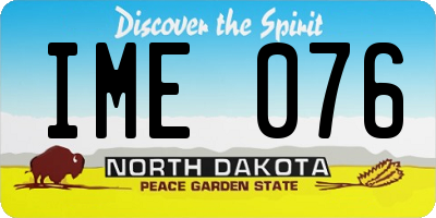 ND license plate IME076