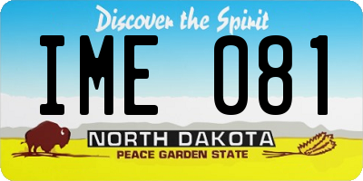 ND license plate IME081