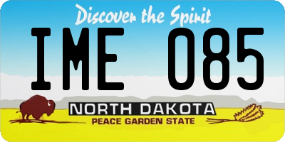 ND license plate IME085