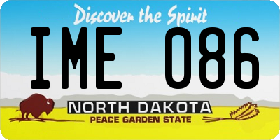 ND license plate IME086