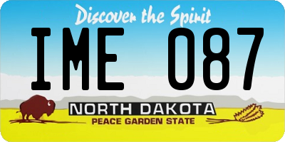 ND license plate IME087