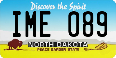 ND license plate IME089