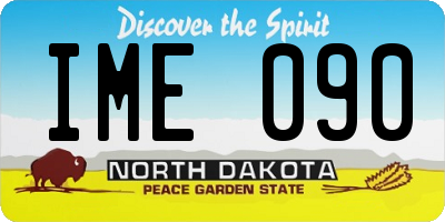 ND license plate IME090