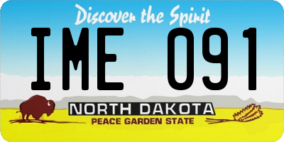 ND license plate IME091