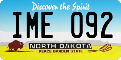 ND license plate IME092