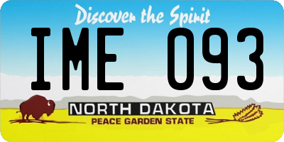 ND license plate IME093