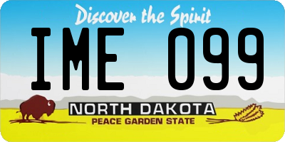 ND license plate IME099