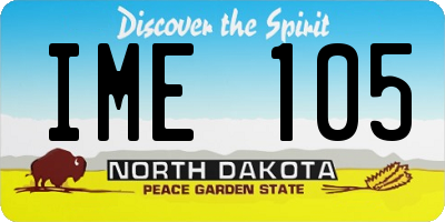 ND license plate IME105