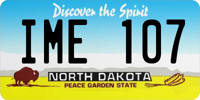 ND license plate IME107