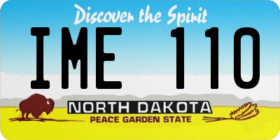 ND license plate IME110