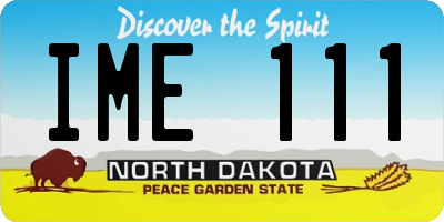 ND license plate IME111