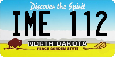 ND license plate IME112