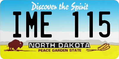 ND license plate IME115