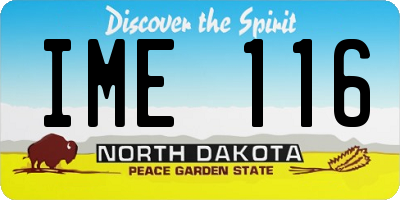 ND license plate IME116