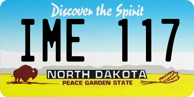 ND license plate IME117