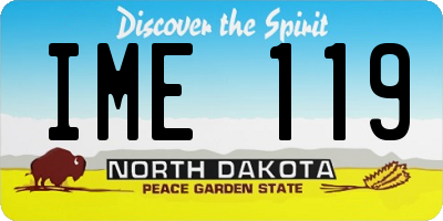 ND license plate IME119