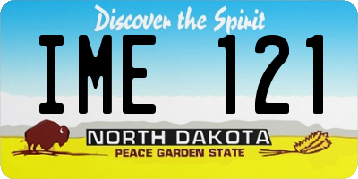 ND license plate IME121