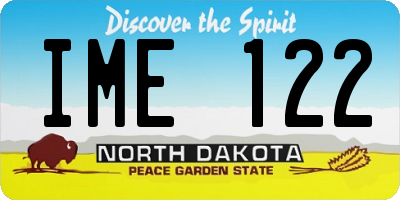 ND license plate IME122