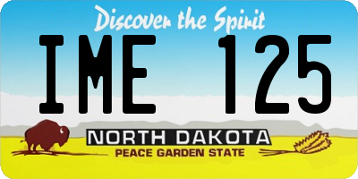 ND license plate IME125