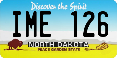 ND license plate IME126