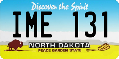 ND license plate IME131