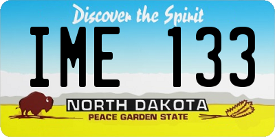 ND license plate IME133