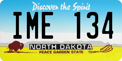 ND license plate IME134