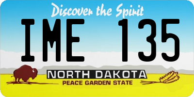ND license plate IME135