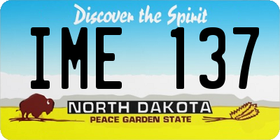 ND license plate IME137