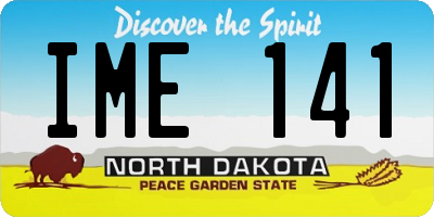 ND license plate IME141