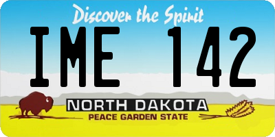 ND license plate IME142